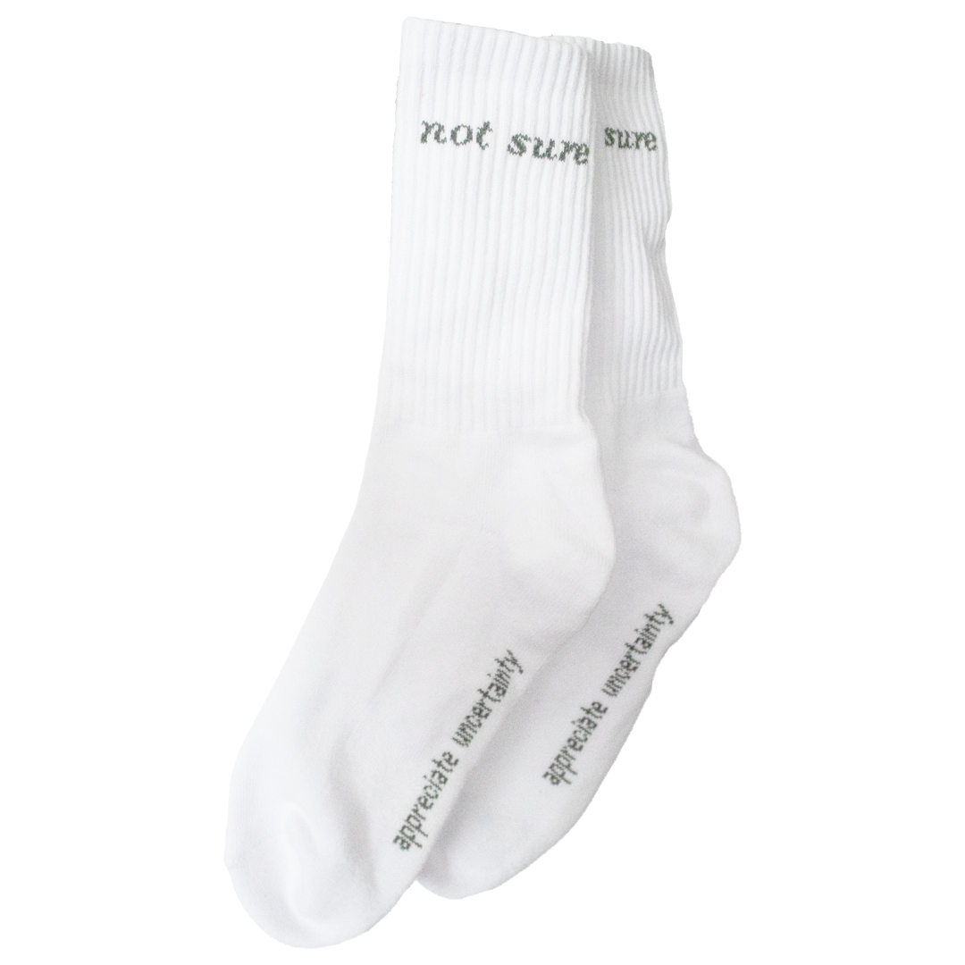 "Not Sure" White Sock